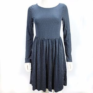 Pink Martini Dress Navy Polka Dot Long Sleeve